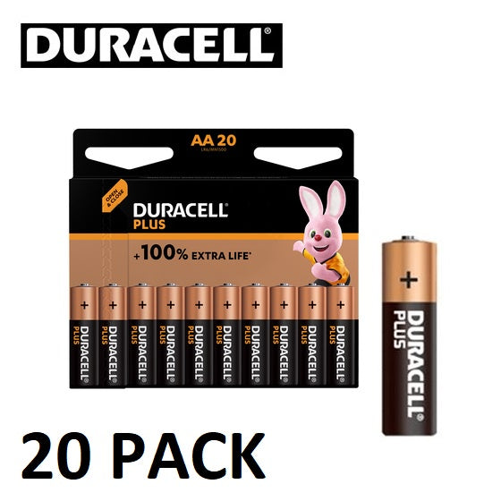 Duracell AA Plus (20pcs) Alkaline Battery MN1500 1.5V LR6 Batteries 20 pieces per Pack BL20