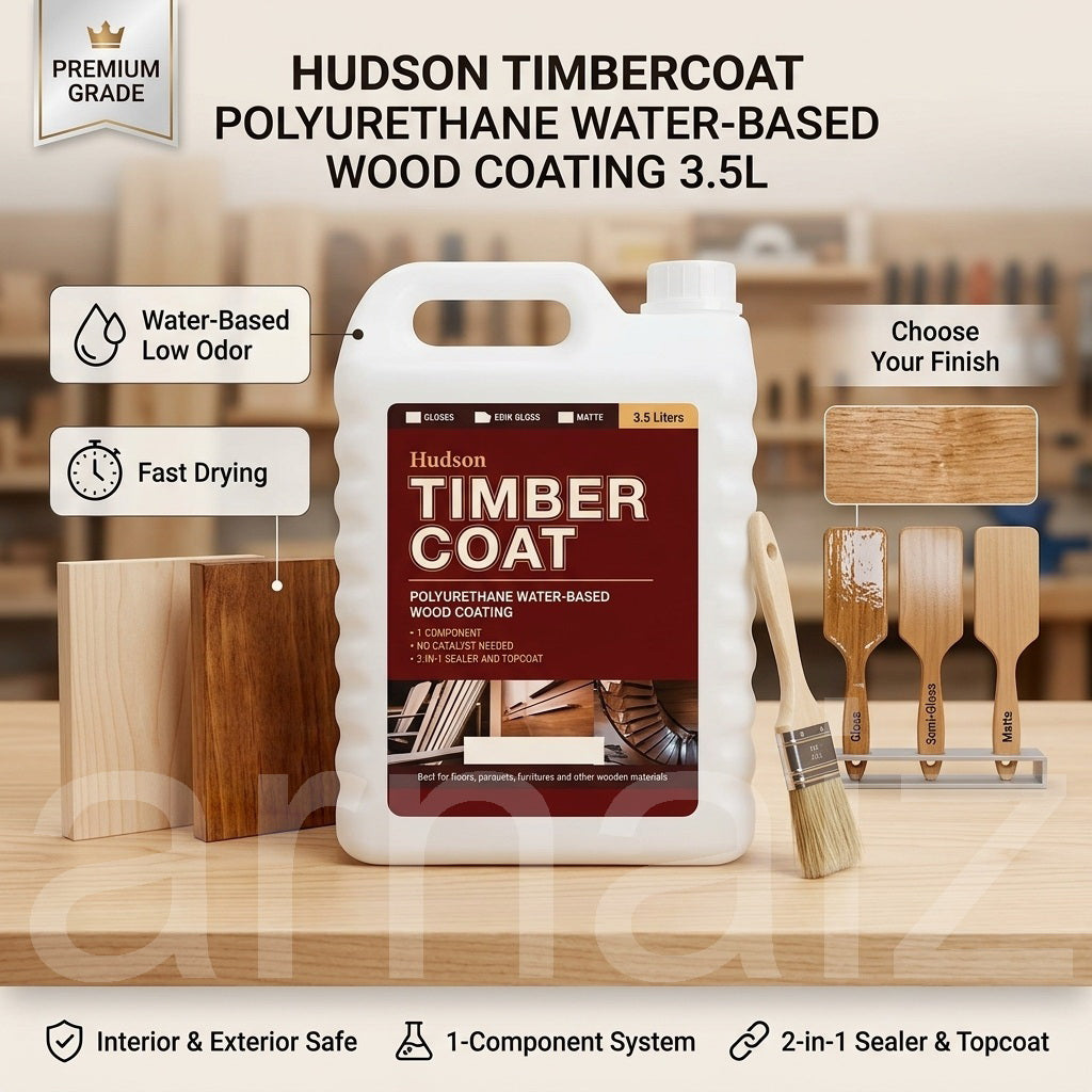 Hudson TimberCoat Polyurethane Wood Coating 3.5L 1 Gal Gloss Matte Semi Finish Water-based Topcoat