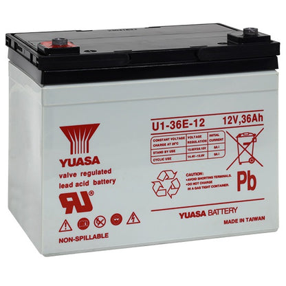 Yuasa REC36-12 Deep Cycle REC VRLA 12v 36Ah Rechargeable Battery 12 Volts U1-36E-12 SLA Lead Acid