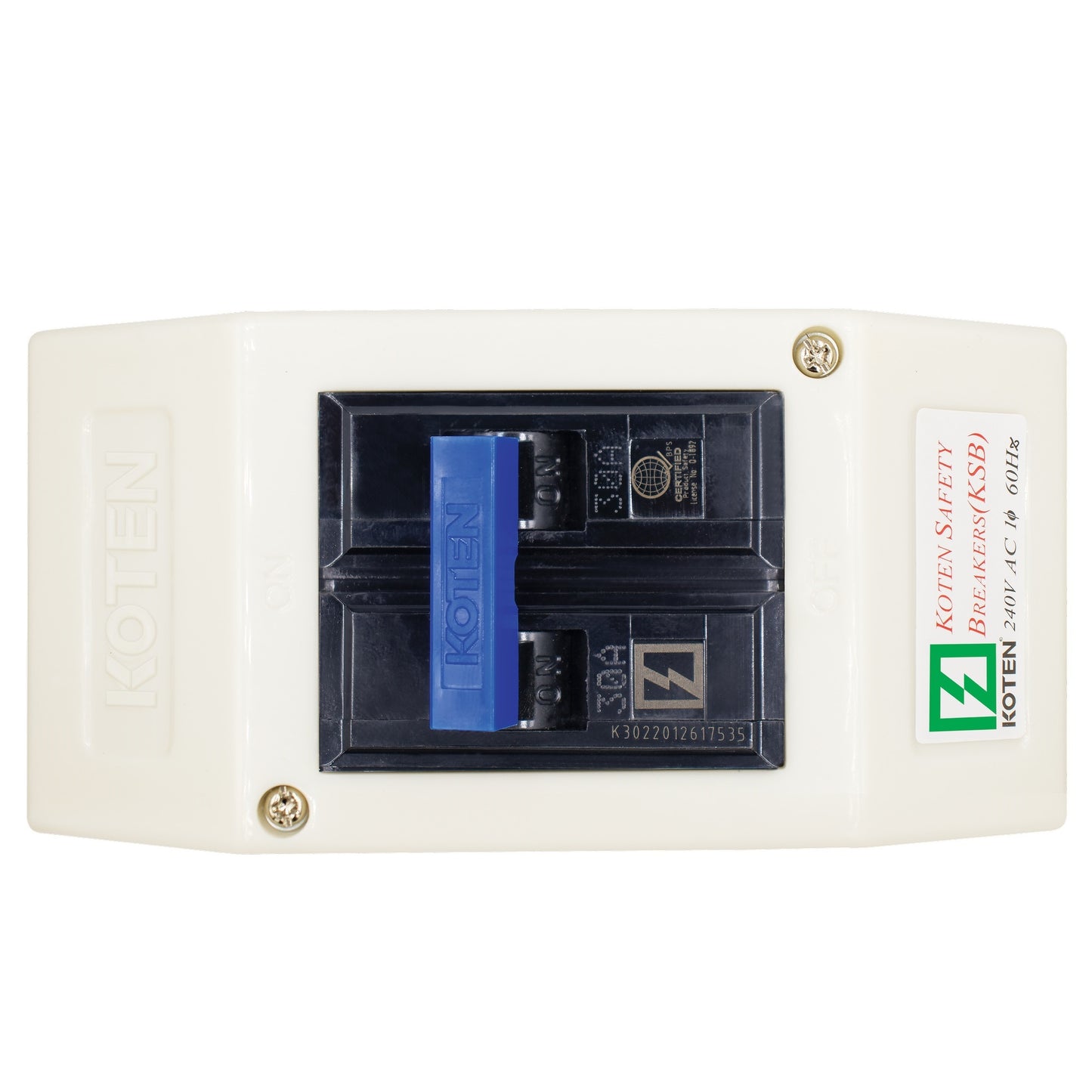 Koten KSB Safety Breaker Plastic Enclosure 2P 15 20 30 40 50 60 70 100 Ampere
