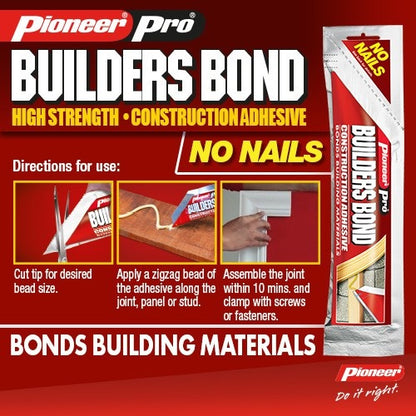 Pioneer Pro Builders Bond No Nails Construction Adhesive 100g Pouch