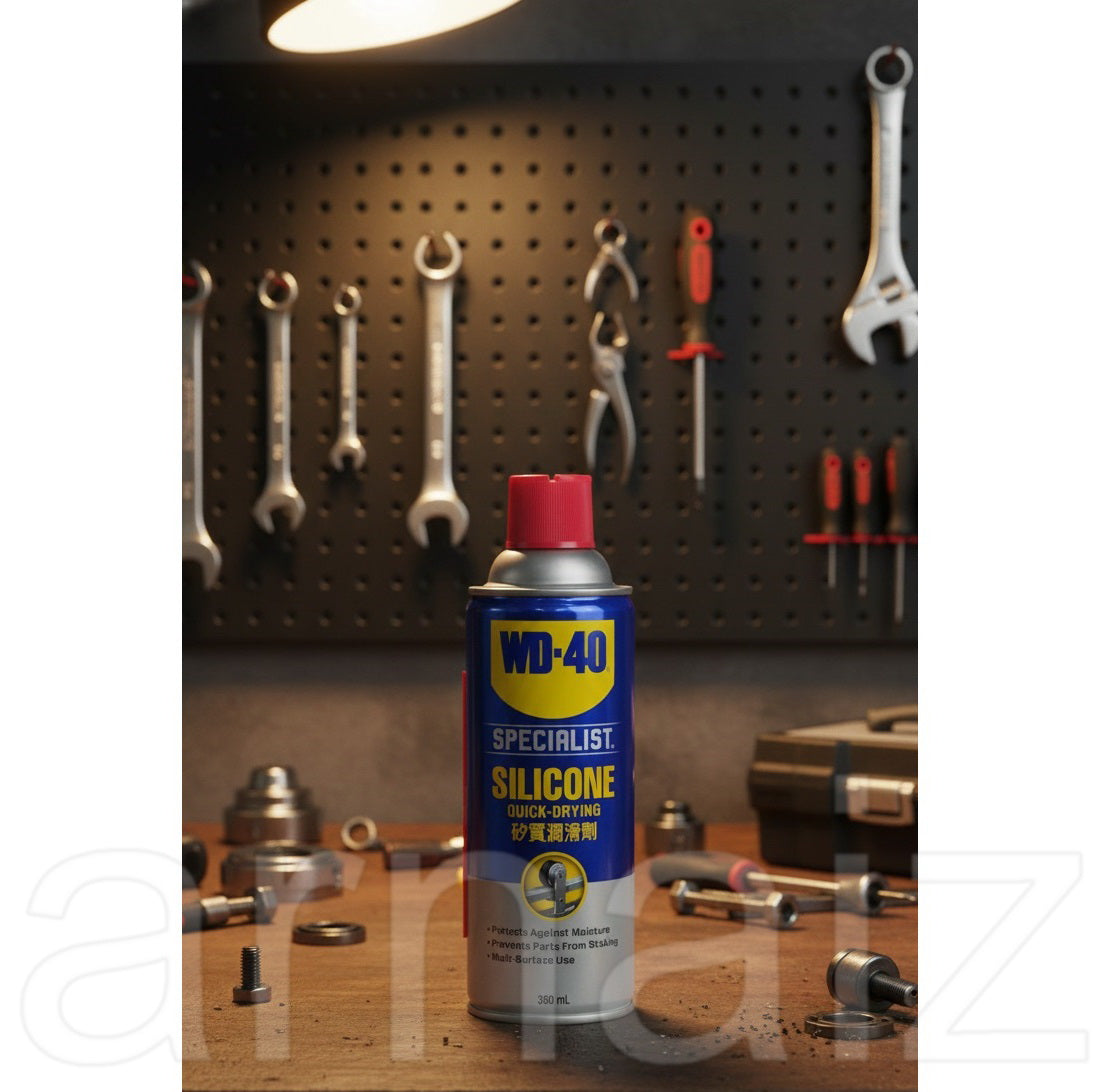 WD-40 Specialist High Performance Silicone Lubricant 360ml WD40 Quick Drying Silicon Lube Lubricants