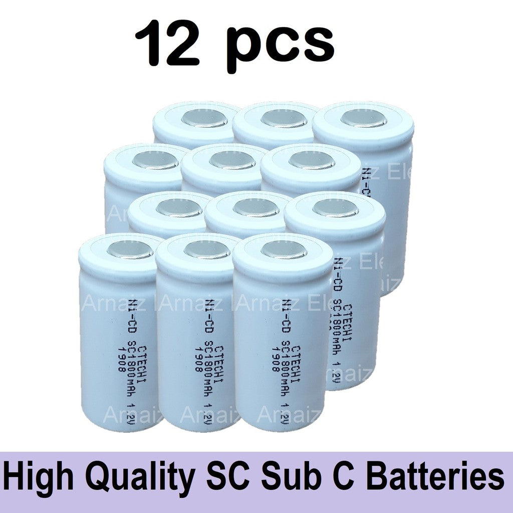 2-20pcs Screw Driver Electric Drill SC Batteries 1.2V 1800mah Sub C Ni-Cd Rechargeable Battery SUBC