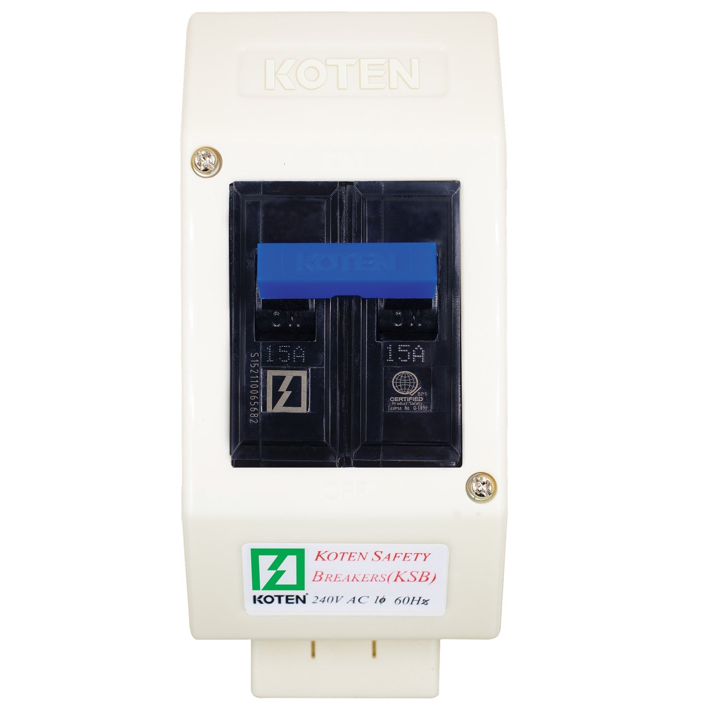 Koten KSB-S Safety Breaker With Outlet 2P 15 20 30 40 50 60 70 100 Ampere