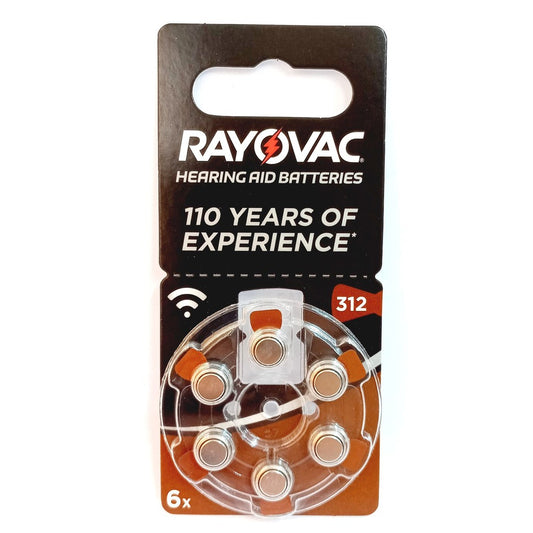 Rayovac 4607 Acoustic Size 312 PR41 (6 pcs) Hearing Aid Battery Hearing Aid Batteries 1.45V V312AT