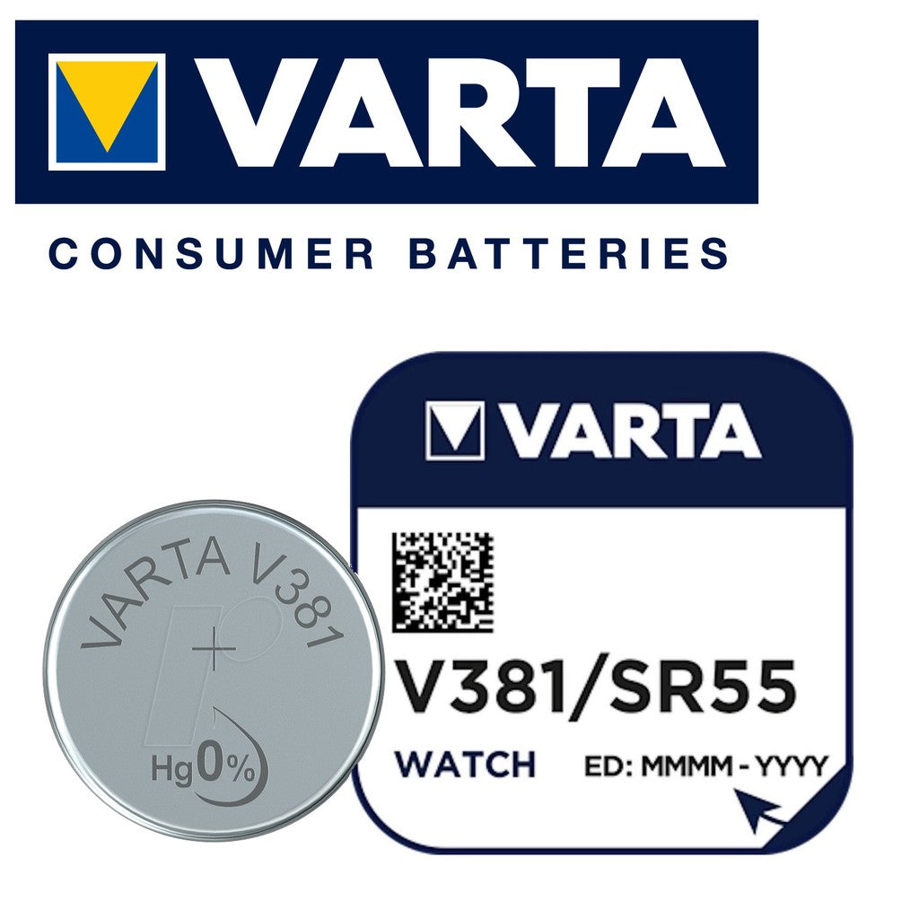 Varta V381 SR55 (1pc) 1.55v Silver Oxide Button Cell Battery Varta V 381 SR1121