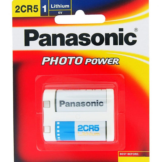 Panasonic 2CR5 (White) Battery 6V Lithium Batteries 2CR-5 Cylindrical Photo Lithium Power 6 volts