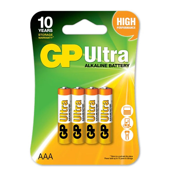 GP Ultra AAA Alkaline (4pcs) Battery LR03 24AU