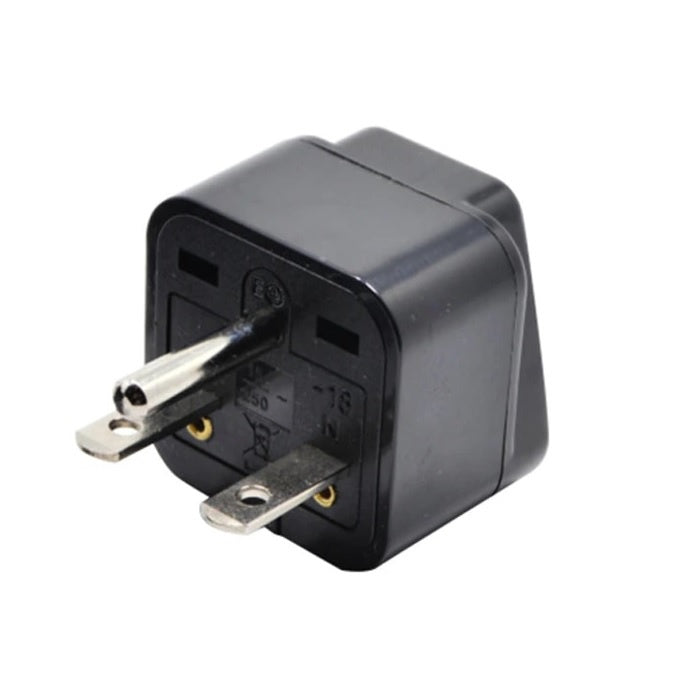 Aircon AC Plug Adapter 1pc Travel Converter Adaptor WA-18 NEMA6-15P to Universal Socket Outlet BLACK