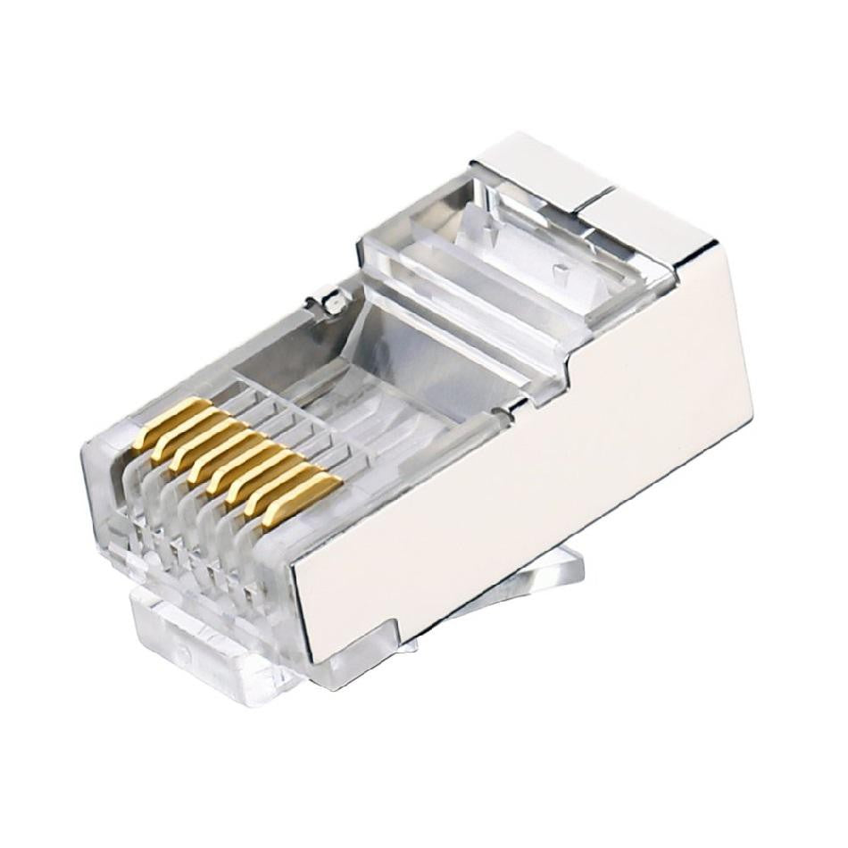 10 pcs Shielded Crimp Connector RJ45 8P8C STP Ethernet Network Cable Plug Cat5 Cat5e