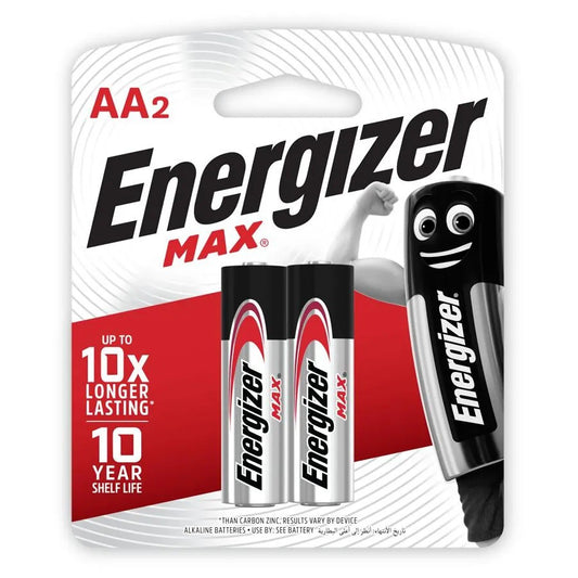 Energizer MAX AA (2 pcs) Battery E91BP2 Energizer AA Alkaline Batteries Original Sealed Blister Pack