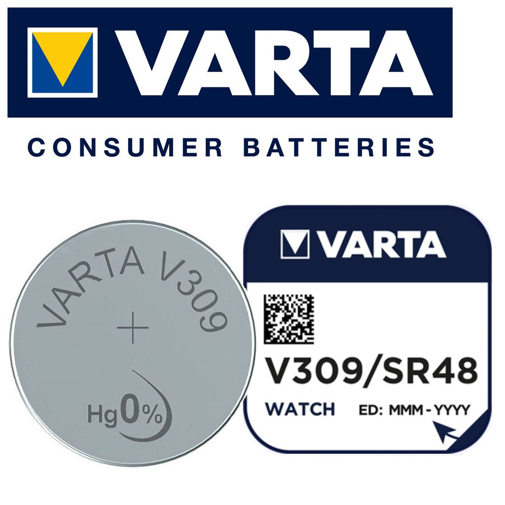 Varta V309 SR48 (1pc) 1.55v Silver Oxide Button Cell Battery Varta V 309 SR714SW