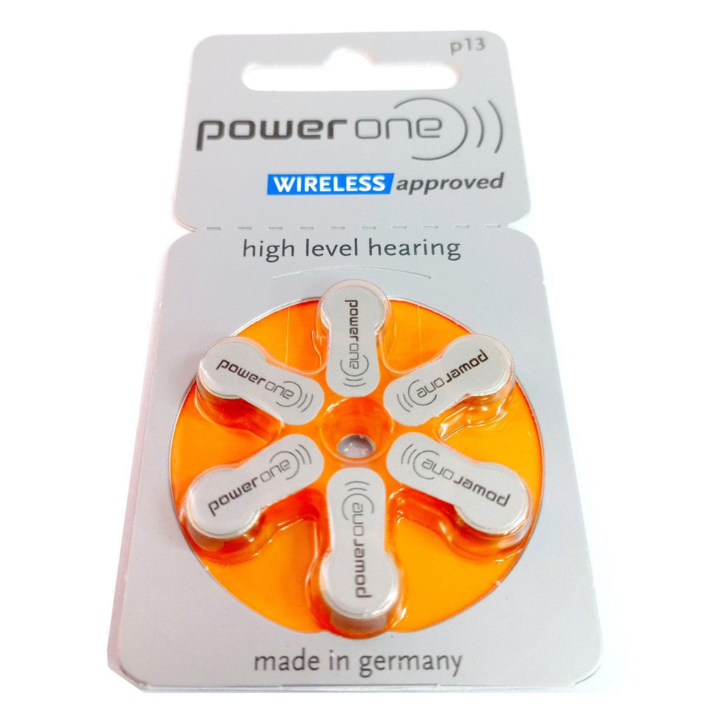 Power One Zinc Air Size 13 PR48 (6 pcs) Hearing Aid Battery Hearing Aid Batteries 1.45V A13 P13