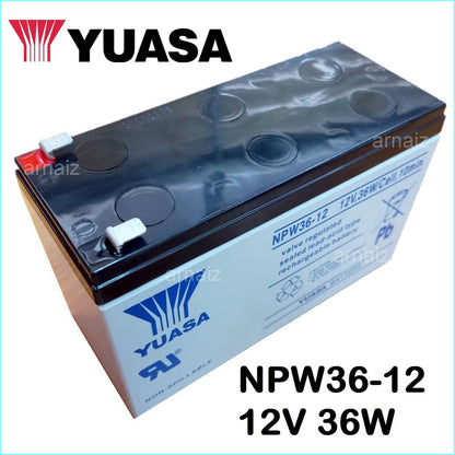 Yuasa UPS Battery 12V 7.2Ah NPW36-12 12 Volts 36 Watts 7.2 Ampere 36W Rechargeable Valve Regulated