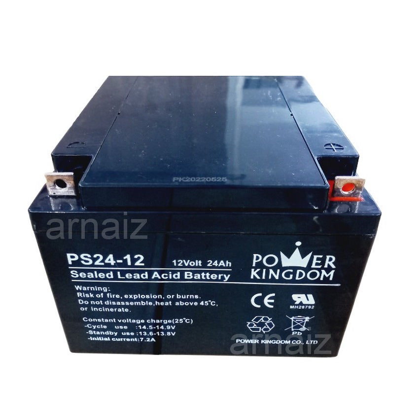 Power Kingdom 12V 24Ah Battery Rechargeable PS24-12 SLA Sealed Lead Acid 12 Volts SLA Batteries