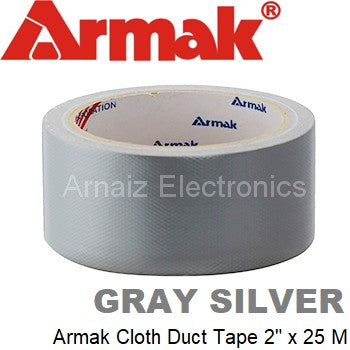 Armak Cloth Duct Tape - Silver Grey Gray Mesh Duck Tape 2 inch x 82 feet or 48 mm x 25 meter