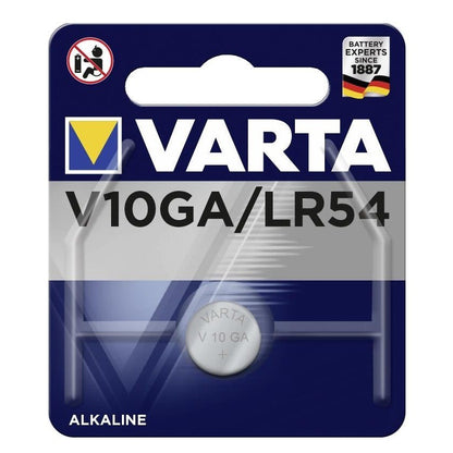 Varta V10GA  LR54 (1pc) 1.5v Alkaline Button Cell Battery in Blister Pack Varta V 10GA  LR54 4274