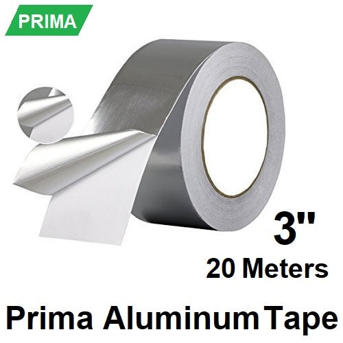 Prima Aluminum Duct Tape 3" x 20m Silver Duck Tape 72mm x 20 meters Shiny Sticky  Aluminum Foil Tape