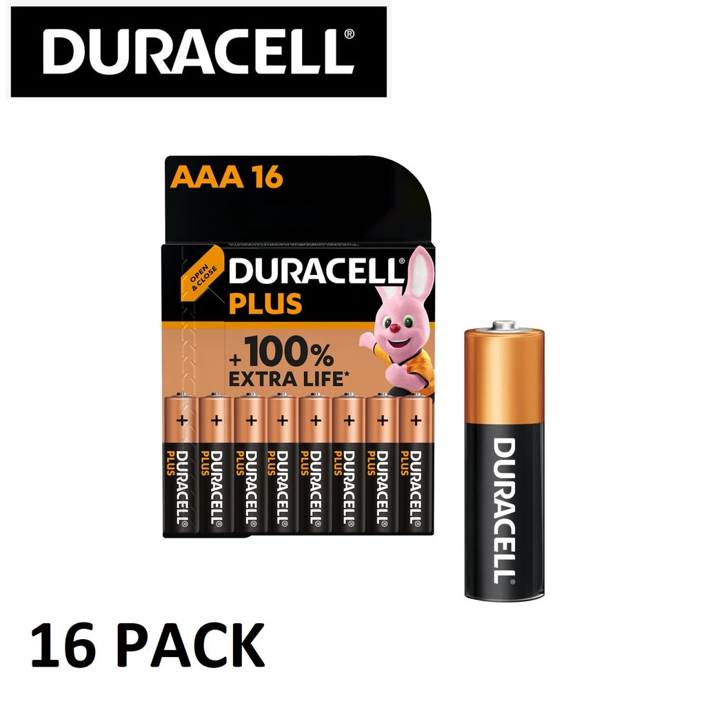 Duracell AAA Plus (16pcs) Alkaline Battery MN2400 1.5V LR03 Batteries 16 pieces per Pack BL16