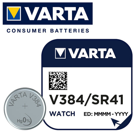 Varta V384 SR41 (1pc) 1.55v Silver Oxide Button Cell Battery Varta V 384 SR736 LR41 392