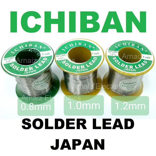 Ichiban Soldering Lead 60/40 1.2m/m 1.0m/m 0.8m/m 60 40 Japan 1.2 1.0 0.8 mm Lead