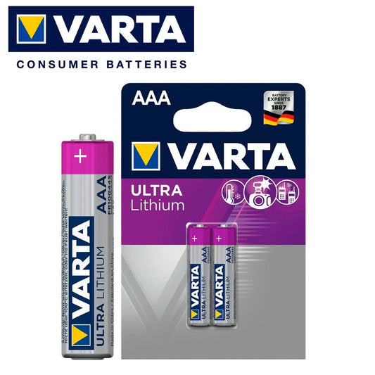 Varta AAA Lithium (2 pcs) Battery in Original Blister Pack Ultra Lithium Batteries 6103 FR10G445