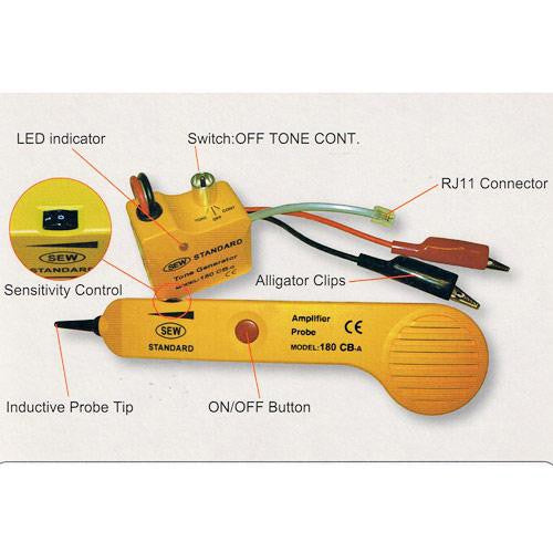 Cable Tracer Amplifier Probe & Tone Generator RJ11 RJ45 Sew 180Cb made in Taiwan