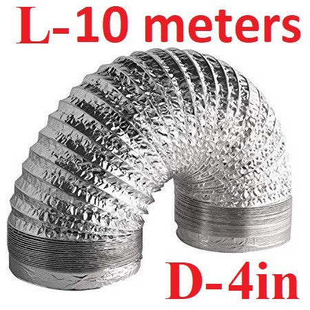 Flexible Aluminum Air Duct (10 meters) 4 5 6 8 inches Foil Ducting Ventilation HVAC Tube Tailee