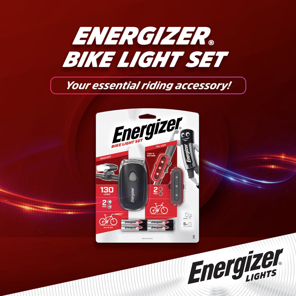 Energizer Bike Light Set BLPB42 Bike Headlamp Bicycle LED Lamp Light Bulb Weatherproof Tail Light