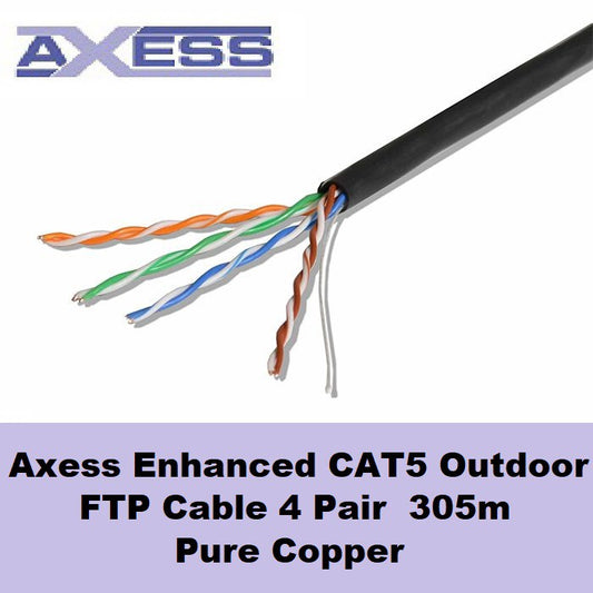 Axess UTP CAT5e CAT5 Outdoor Cable 305meters FTP Foiled Twisted Pair Ethernet Cable AWG24 4 Pairs