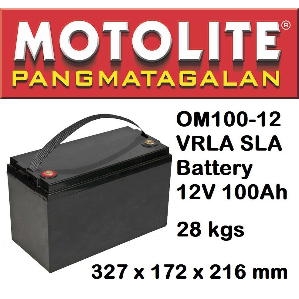 Motolite OM100-12 Rechargeable 12V 100AH Valve Regulated Lead Acid (VR ...
