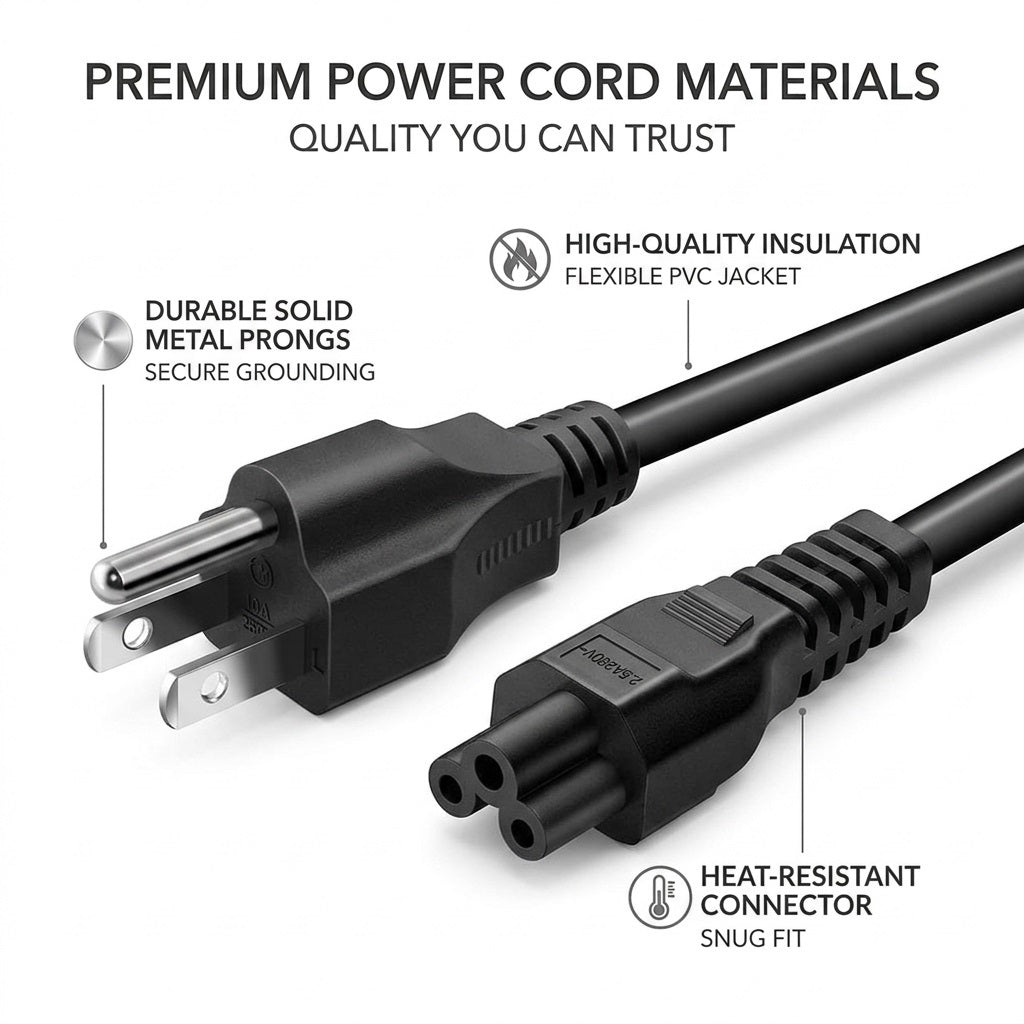 Laptop Power Cord C5 to NEMA 5-15P 3 Prong 1.5 Meters Mickey Mouse Lap top Notebook Computer Printer