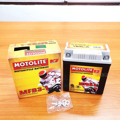 Motolite MFB3-L Maintenance Free Motorcycle Battery YB3L-A 3L