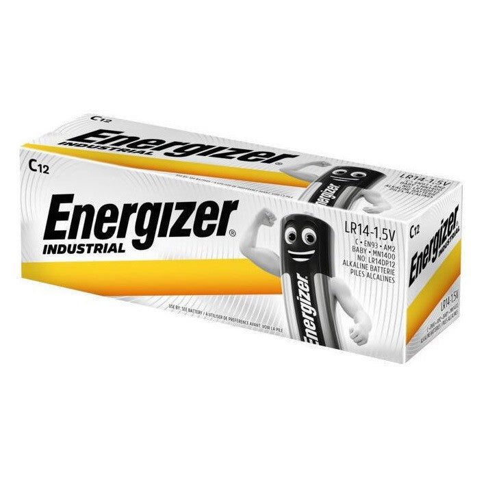 Energizer Size C (12pcs) Alkaline Industrial Battery  1.5V LR14 MN1400 Batteries 12 pieces per box