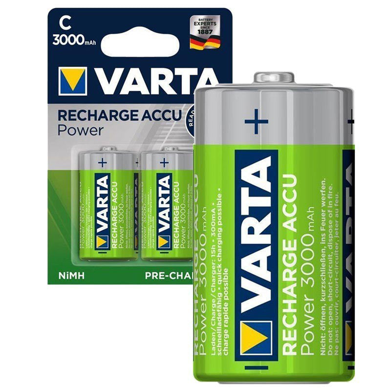 Varta C Rechargeable Battery 56714 R2U Size C (2 pcs) 3000mAh Rechargeable Batteries HR14