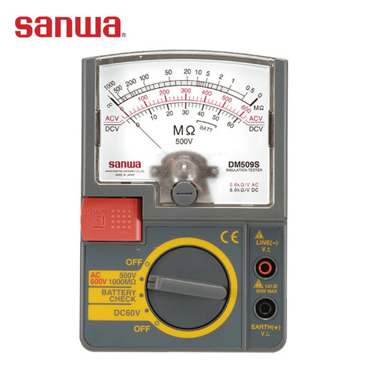 Sanwa DM509S Analog Insulation Resistance Tester 1000 Megaohms AC 600V DC 60V