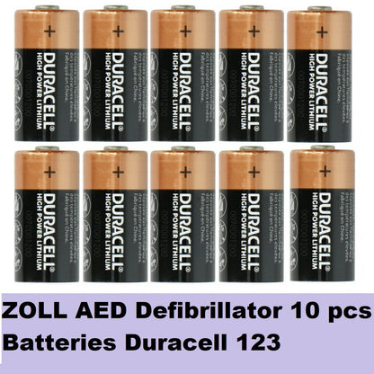 ZOLL AED Defibrillator Battery (10 pcs) Duracell 123 Battery 3V High Power Lithium Batteries CR123A