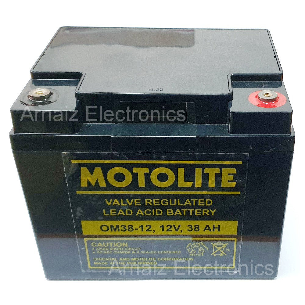 Motolite 12v 38Ah SLA Rechargeable Battery OM38-12 Valve Regulated Sealed Lead-Acid Battery 12 Volts