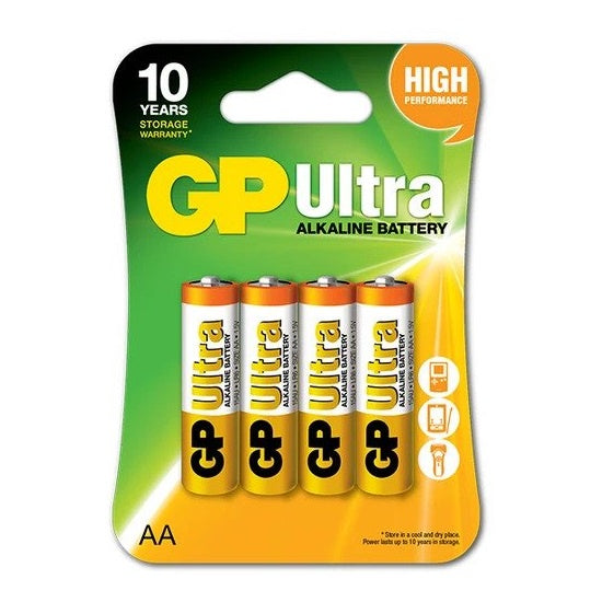 GP Ultra AA Alkaline (4pcs) Battery LR6 15AU