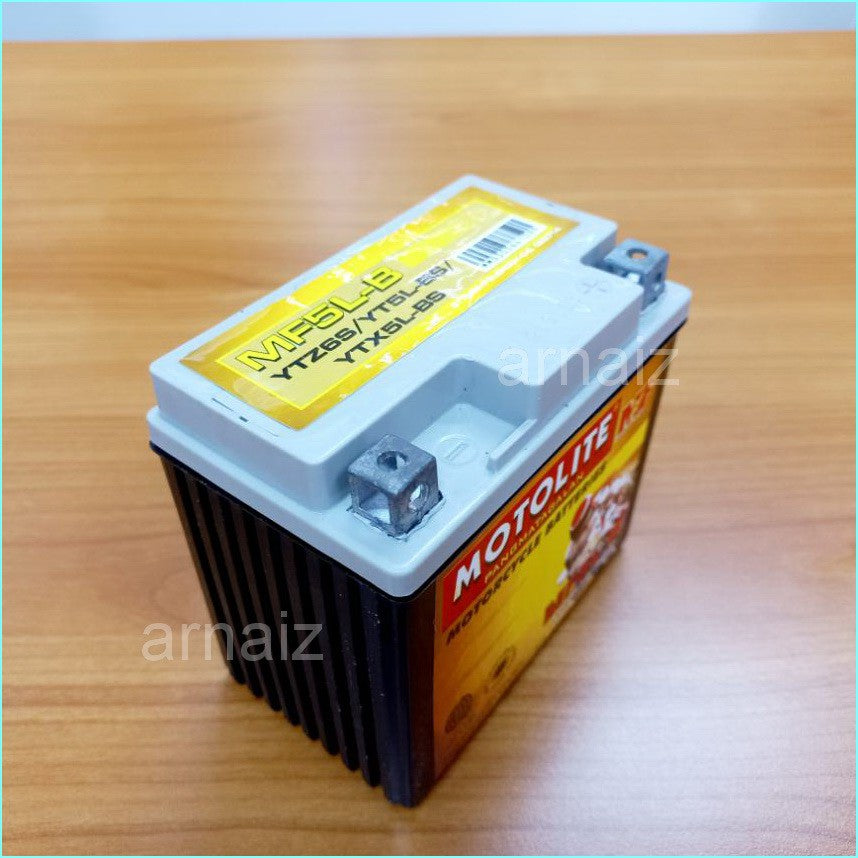 Motolite MF5L-B Maintenance Free Motorcycle Battery ( YTZ6S YT5L-BS YTX5L-BS MF5LB )