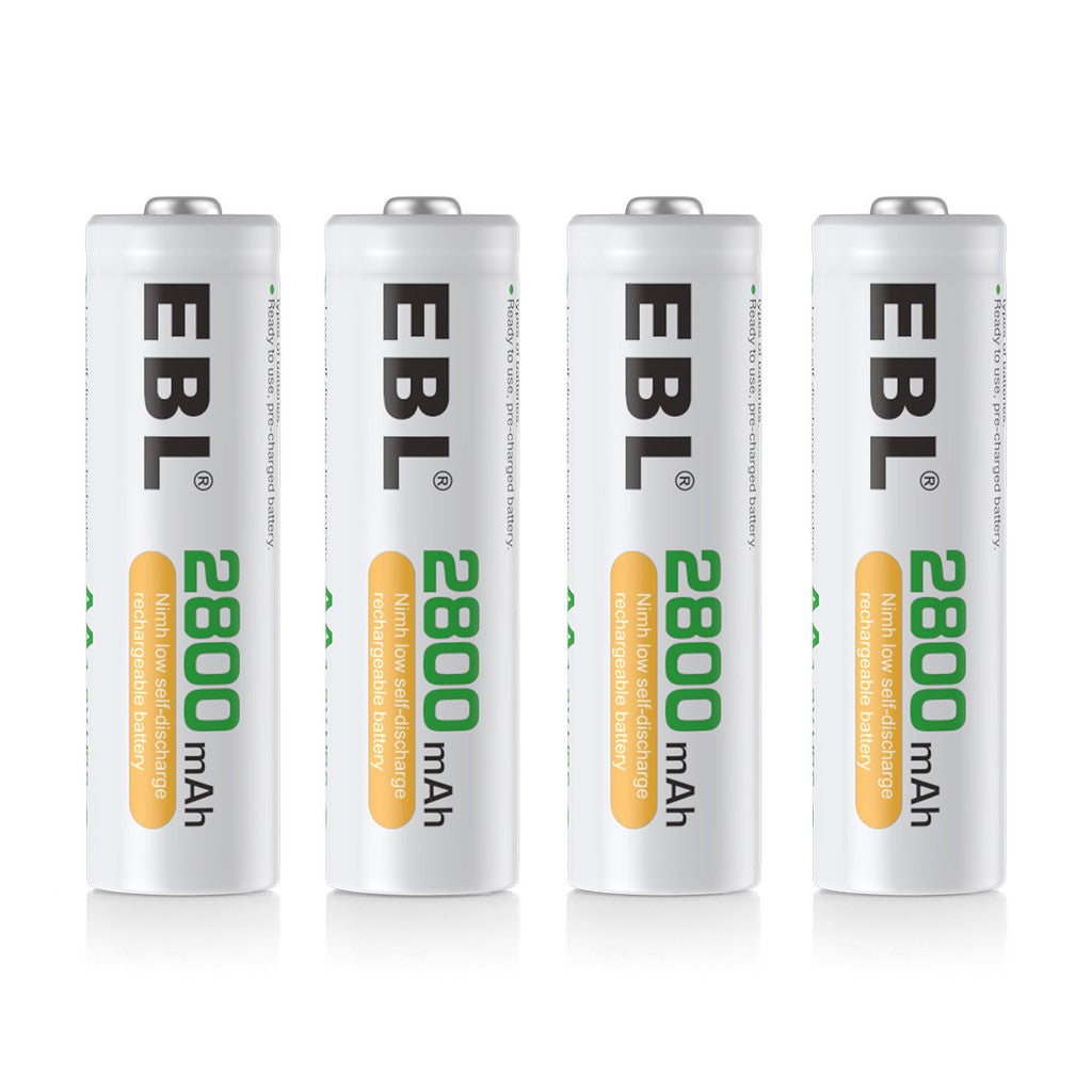 EBL AA Size AA (4 pcs) 2800mAh Rechargeable Battery with Case HR6 Rechargeable Batteries