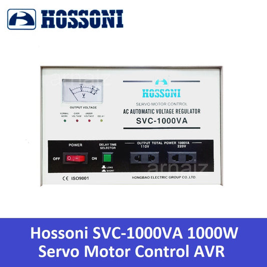 Hossoni AVR 1000W Servo Type Automatic Voltage Regulator SVC-1000 Servo Motor Control AC AVR 1KVA