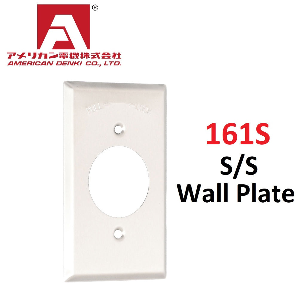 American Denki 161S Wall Plate Stainless 1 Gang 1 Receptacle