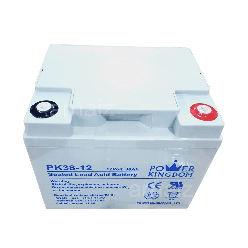 Power Kingdom 12v 38Ah SLA Rechargeable Battery PK38-12 Valve Regulated Sealed Lead-Acid Battery