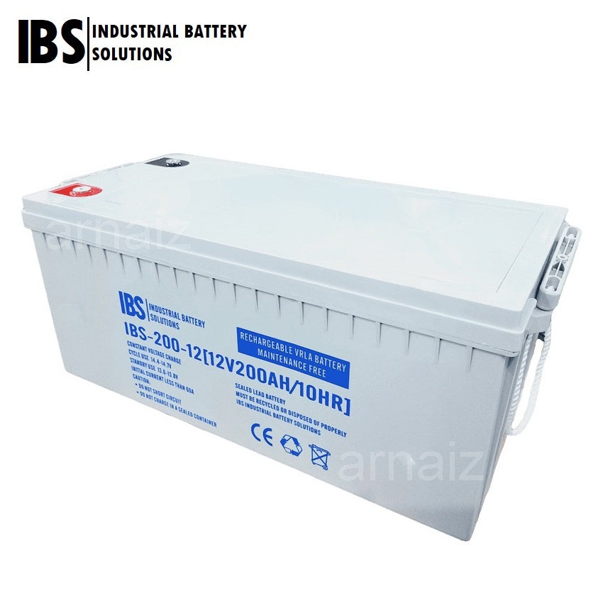 IBS 12V 200AH Solar Rechargeable IBS-200-12  Valve Regulated Lead Acid VRLA Battery Maintenance Free