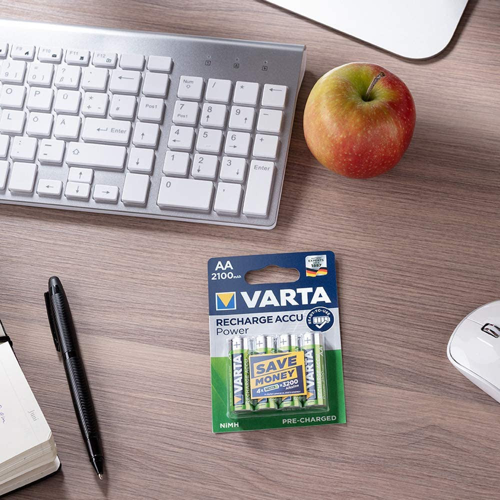 Varta  AA Rechargeable Battery 5716 R2U Size AA  (4 pcs) 2600mAh Rechargeable Batteries HR6