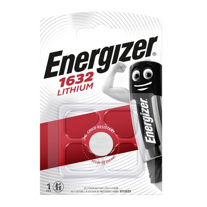 Energizer 1632 CR1632 (1pc) 3v Lithium Button Cell Battery in Blister Pack DL1632 CR-1632 DL-1632 3V