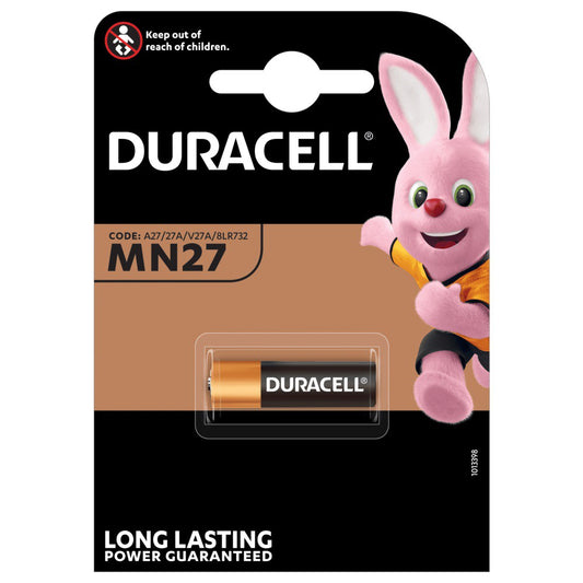 Duracell MN27 A27 27A (1pc) 12v Alkaline Battery in Blister Pack 8LR732 V27A