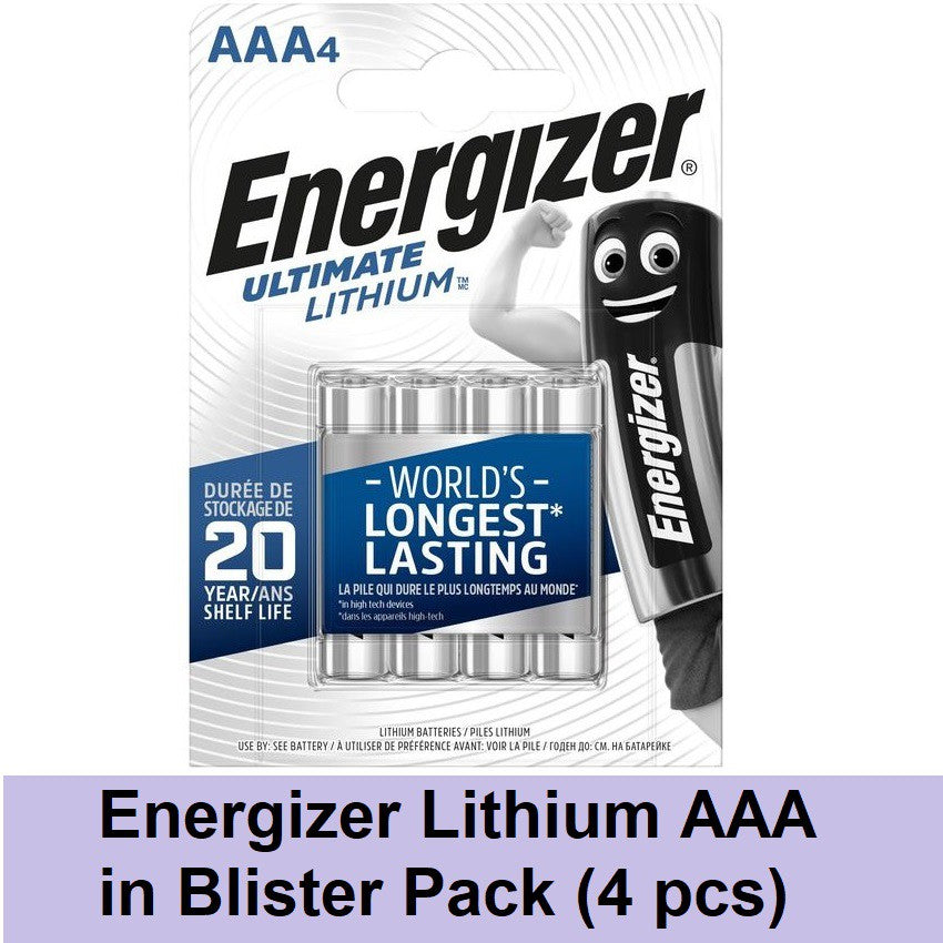 Energizer AAA Lithium (4 pcs) Battery Ultimate Lithium Batteries Lithium AAA L92