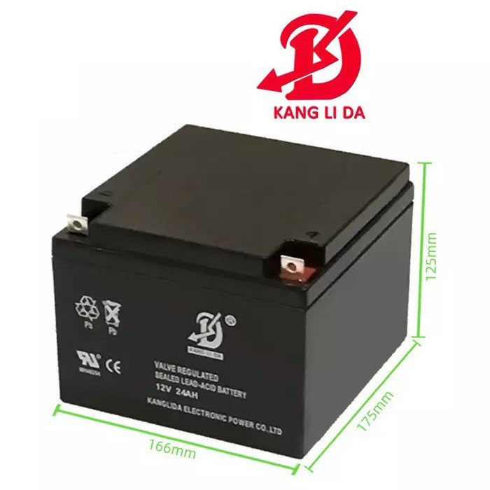 Kanglida 12V 24Ah Battery Rechargeable SLA Sealed Lead Acid Maintenance Free 12 Volts Batteries